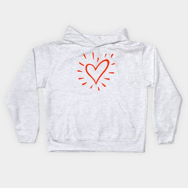 Bright Red Heart | Mothers day Gift | Big Love Kids Hoodie by DesignsbyZazz